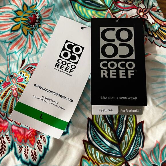 Coco Reef Adorn Printed Tiered Cover Up Swim dress multicolor - L - Picture 13 of 13